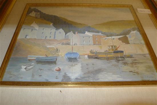 G.E. Firth oil painting - Polperro